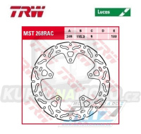 Kotouč brzdový TRW MST268RAC (245/115/5D) - zubatý design - Yamaha YBR125 / 06-16 + YS125 / 17