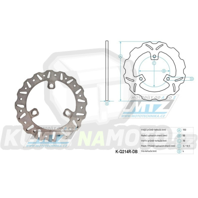 Kotouč brzdový MTZ nerezový - zubatý desing - Suzuki LTR450 / 06-11