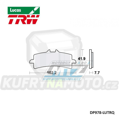 Destičky brzdové DP978-LUTRQ TRW Lucas MCB792TRQ (sada 4ks) - směs Racing Road