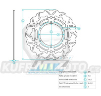 Kotouč brzdový PLOVOUCÍ - Moto Master Factory zubatý desing "FLAME" 112319 (vnější průměr 310mm)