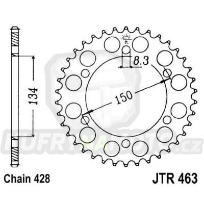 Řetězová rozeta JT JTR 463-48 48 zubů, 428