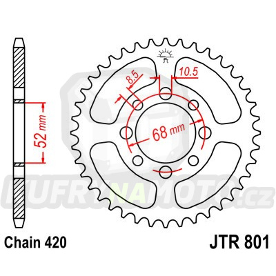 Řetězová rozeta JT JTR 801-39 39 zubů, 420