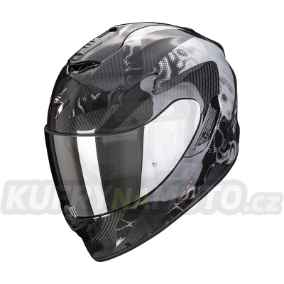 Moto přilba SCORPION EXO-1400 CARBON AIR CLONER stříbrná