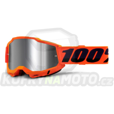 ACCURI 2, 100% brýle Orange, zrcadlové stříbrné plexi
