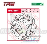 Kotouč brzdový plovoucí TRW MSW219RAC (310/64/5D) - zubatý design - Suzuki GSF250Bandit+GSF400Bandit+GS500E+GS500F+RF900R+GSF1200Bandit+GSX1200