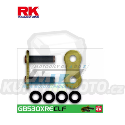 Spojovací článek řetězu (nýtovací skobka řetězu) pro řetěz RK 530 XRE (zlatý)