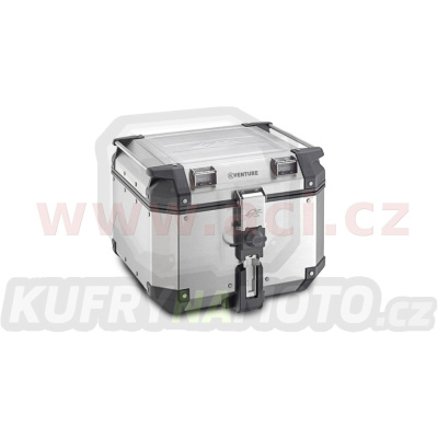 MONOKEY TopCase K-FORCE - 42l, KAPPA (stříbrný, hliník, 40,9x32,3x45,4 cm)