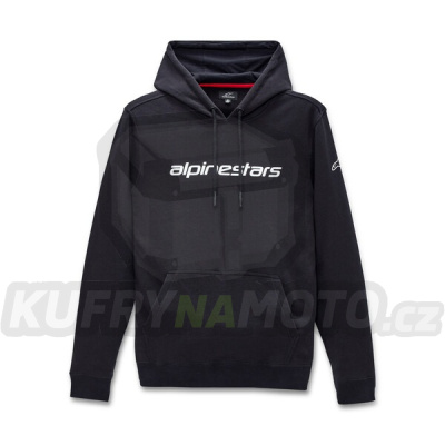 mikina LINEAR HOODIE, ALPINESTARS (černá/bílá)