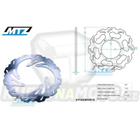 Kotouč brzdový MTZ nerezový - zubatý desing Wave - Honda CR125+CR250+CR500 + CRF250R+CRF250RX+CRF250X+CRF450R+CRF450RX+CRF450X