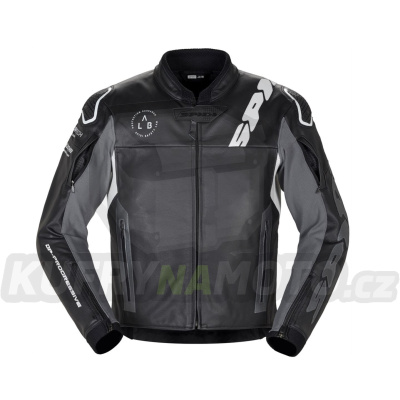 bunda DP-PROGRESSIVE LEATHER, SPIDI (černá/bílá)