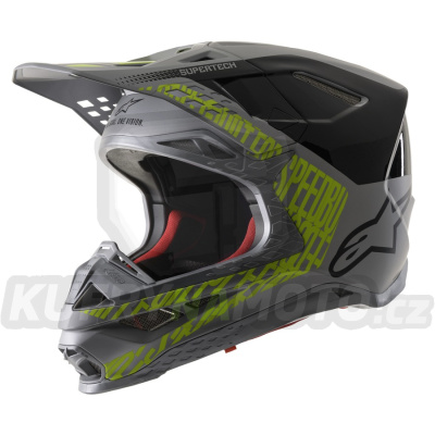 přilba SUPERTECH S-M8 TRIPLE, ALPINESTARS (šedá/žlutá fluo/černá)