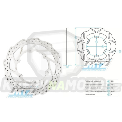 Kotouč brzdový Zeta Zigram - zubatý desing Wave - ZETA W51-10335 - Suzuki RM125+RM250+RMX250 + DRZ400S+DRZ400E + Yamaha YZ125+YZ250+YZ250X+YZF250+YZF250X+YZF426+YZF450+YZF450X + WRF250+WR250+WRF426+WRF450