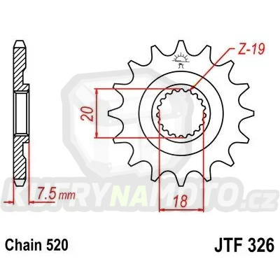 Řetězové kolečko JT JTF 326-14 14 zubů