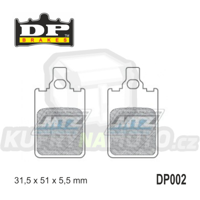 Destičky brzdové DP002 - DP Brakes směs Premium OEM Sinter