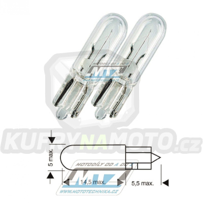 Žárovka T5 12V 1,2W W2x4,6d