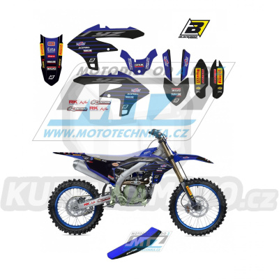 Polepy s potahem sedla (sada polepů a potah sedla Graphics) - Yamaha YZF450 / 23 - typ polepů Replica Yamaha Factory
