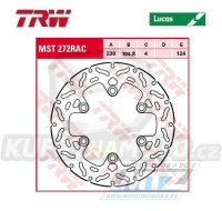 Kotouč brzdový TRW MST272RAC (230/105/6D) - zubatý design - Husqvarna 401Svartpilen + 401Vitpilen + KTM Duke125 / 11-17+RC125 / 14 +Duke200 / 12-17 + RC200 / 14-17 + Duke250 / 17- + Duke390 / 13- + RC390 / 14-