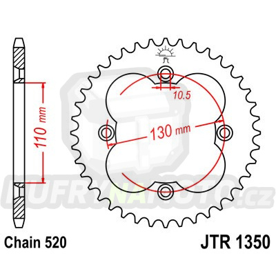 Řetězová rozeta JT JTR 1350-39 39 zubů, 520