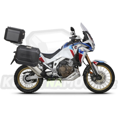 Kompletní sada černých hliníkových kufrů SHAD TERRA BLACK , 48L topcase   36L/47L boční kufry, včetně montážní sady a plotny SHAD HONDA CRF 1100 Africa Twin