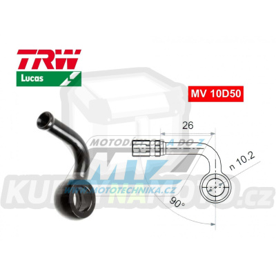 Koncovka brzdové hadice TRW VarioFlex MV10D50 (banjo 10mm zahnuté 90°/90°) - barva černá