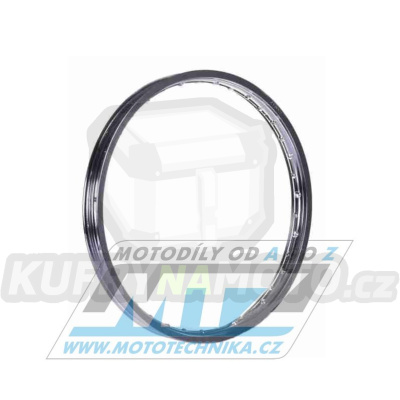 Ráfek motocyklový - rozměr 1,60x21&quot; 36H (předvrtaný / 36 otvorů) - stříbrný (přední)
