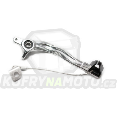 Brzdový pedál MOTION STUFF 83P-0841002 silver body, black steel fixed tip Steel Fixed Tip