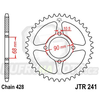 Řetězová rozeta JT JTR 241-53 53 zubů, 428