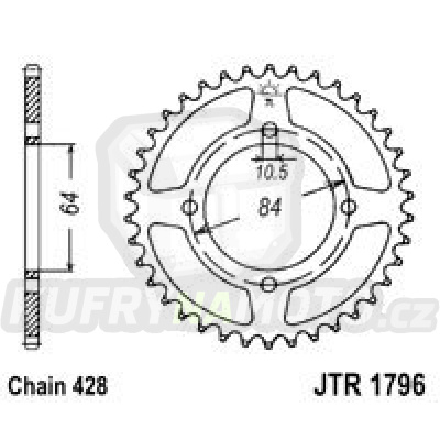Řetězová rozeta JT JTR 1796-51 51 zubů, 428