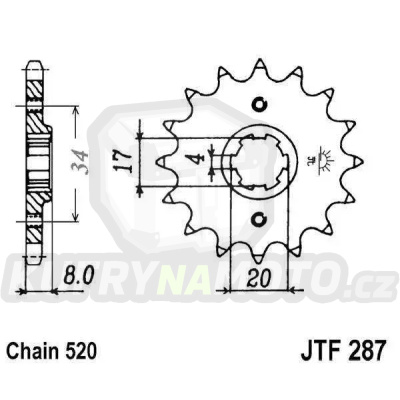 Řetězové kolečko JT JTF 287-14 14 zubů