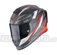 Moto přilba SCORPION EXO-R1 EVO CARBON AIR RUNNER matná černo/červená