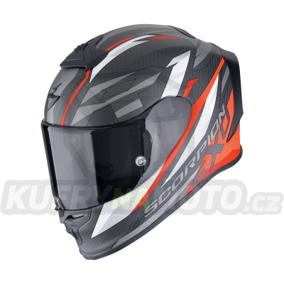 Moto přilba SCORPION EXO-R1 EVO CARBON AIR RUNNER matná černo/červená