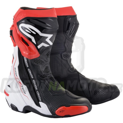 boty SUPERTECH R, ALPINESTARS (černá/bílá/červená) 2023
