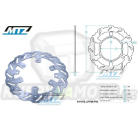 Kotouč brzdový MTZ - zubatý desing Wave (vnější průměr 270mm) - KTM SX+SXF+EXC+EXCF+EXCR+GS+MXC+XC+XCF+XCW + Husaberg FE+FS+FX+FC+TE + Husqvarna FC+FE+TC+TE