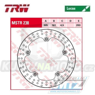 Kotouč brzdový TRW MSTR238 (320/181/5D) - BMW R1100R+R1100S + R1200GS+R1200GS Adventure