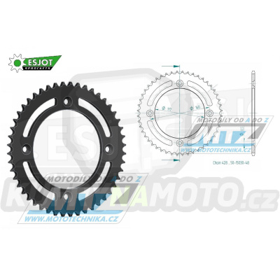 Rozeta ocelová (převodník) 0831-48zubů ESJOT 50-15030-48 - Yamaha YZ80 / 84-92