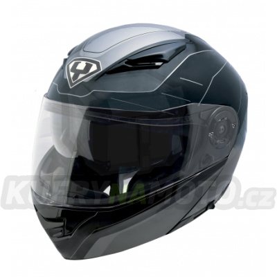 Moto helma Yohe 950-16 černá / šedá vel. M – akce 8596341026479