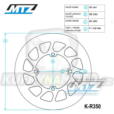 Kotouč brzdový MTZ Classic - Yamaha YZ65 / 18-25 + YZ80 / 93-01 + YZ85 / 02-25