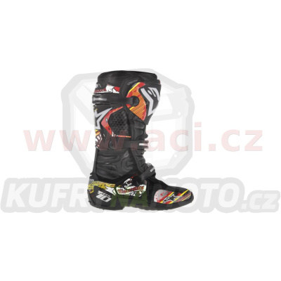 sada polepů pro boty TECH 10 model 2014 až 2018, ALPINESTARS (červená/bílá/žlutá)