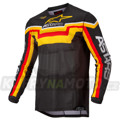 dres TECHSTAR QUADRO, ALPINESTARS (černá/žlutá/mandarinka)