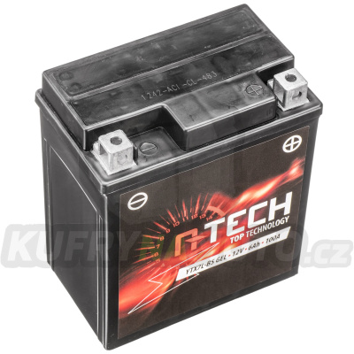baterie 12V, YTX7L-BS GEL, 6Ah, 100A, bezúdržbová GEL technologie 113x70x130, A-TECH (aktivovaná ve výrobě)