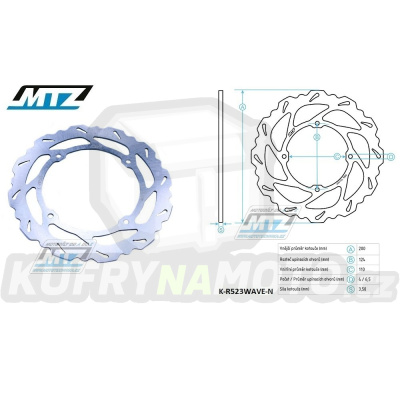 Kotouč brzdový MTZ nerezový - zubatý desing Wave - KTM SX85 / 03-10+SX105 / 04-10