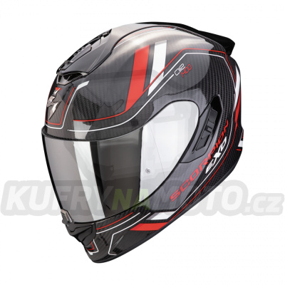 Moto přilba SCORPION EXO-1400 EVO II CARBON AIR MIRAGE černo/červeno/bílá