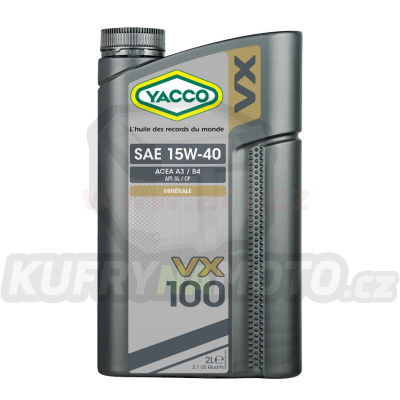 Motorový olej YACCO VX 100 15W40, 2 L