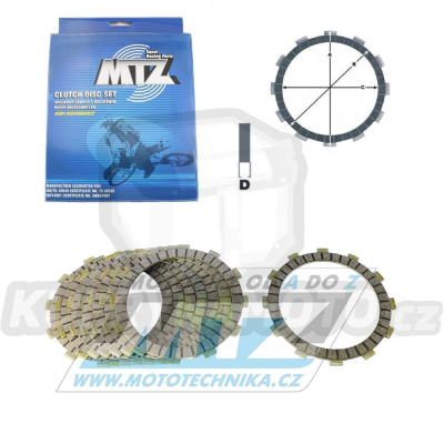 Lamely spojkové třecí (s obložením) MTZ 885-D4475-8 - Honda CRF450R + Kawasaki KXF450+KX250+KX500 + KLX400R+KLX450R + KFX400+KFX450 + Suzuki DRZ400+LTZ400 Quad Sport + MV Agusta Brutale+F3 + Artic Cat DVX400 + Polaris Outlaw 500...