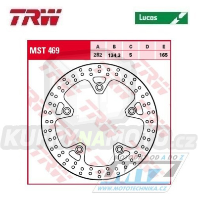 Kotouč brzdový TRW MST469 (282/134,3/5D) - Yamaha XP530T-Max / 12-17 + XP530SP / 15-16 + XP530SX+XP530T-Max Sport / 19