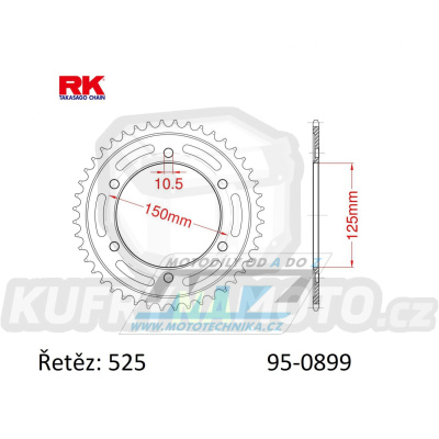 Rozeta ocelová (převodník) 0899-45zubů RK - KTM 950 Super Enduro R + 950 LC8 Adventure + 990 Adventure + 1050 Adventure + 1090 Adventure + 1190 Adventure + 1290 Superadventure