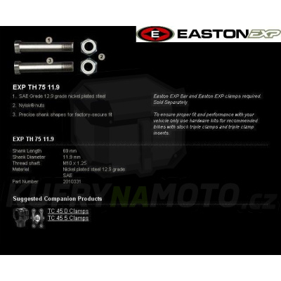Montážní sada řidítek EASTON EXP EXP TH 75 11.9