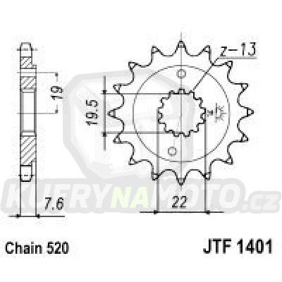 Řetězové kolečko JT JTF 1401-14 14 zubů, 520