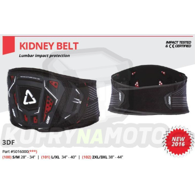 LEATT pás ledvinový KIDNEY BELT 3DF 3.5 black barva černá velikost S/M