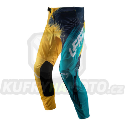 LEATT kraťasy CROSS GPX 4.5 GOLD/TEAL barva zletá/tyrkysová velikost L